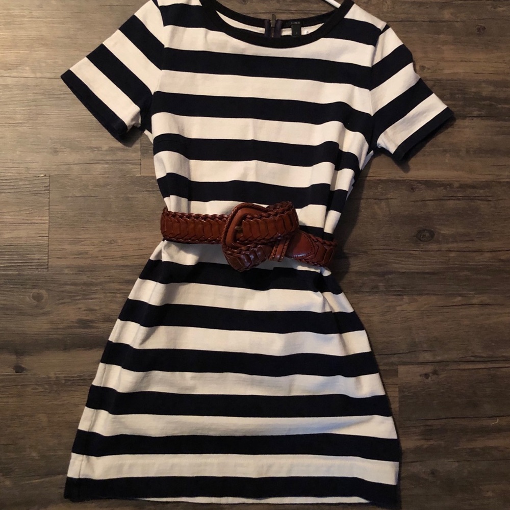 Navy and white JCREW dress sz small